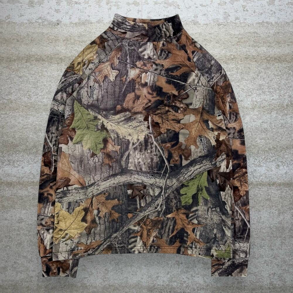 Vintage 90s Advantage Shirt Mens L Hunting Camo Cotton Long Sleeve Woodland